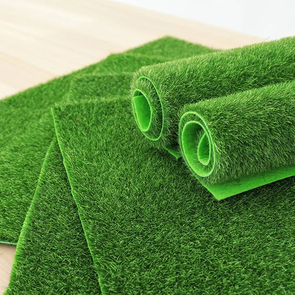 

1Pcs 15/30/50cm Artificial Grassland Simulation Moss Lawn Turf Fake Green Grass Mat Carpet DIY Micro Landscape Home Floor Decor