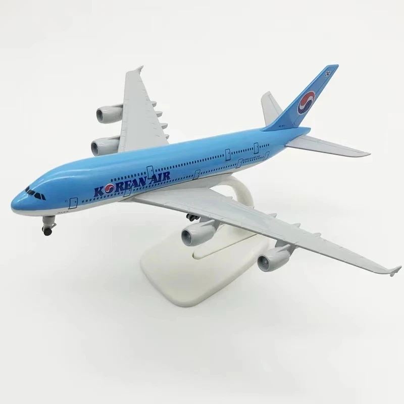 20cm Alloy Metal KOREA KOREAN AIR AIRBUS 380 A380 Airways Airplane Model Diecast Air Plane Model Aircraft w Wheels Toys