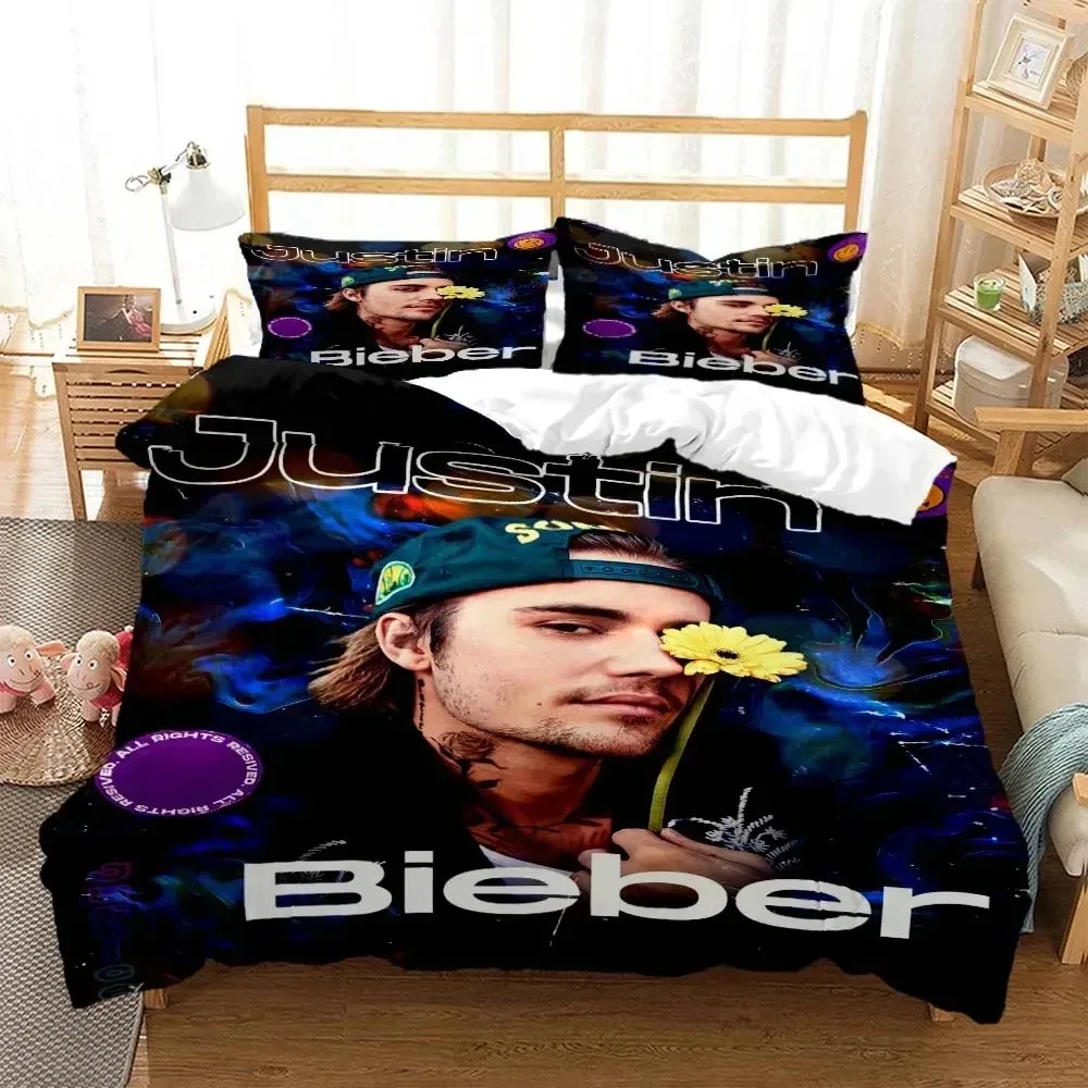 Singer Justin Bieber Fashion 3D Printed Bedding Queen Bedding Set Customized King Size Bedding Set Soft And Comfortable