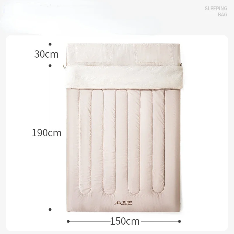 2-3 Person (190+30)*150cm Camping Family Sleeping Bag Spring Summer Autumn Envelope Adult Outdoor Portable Indoor Household Car