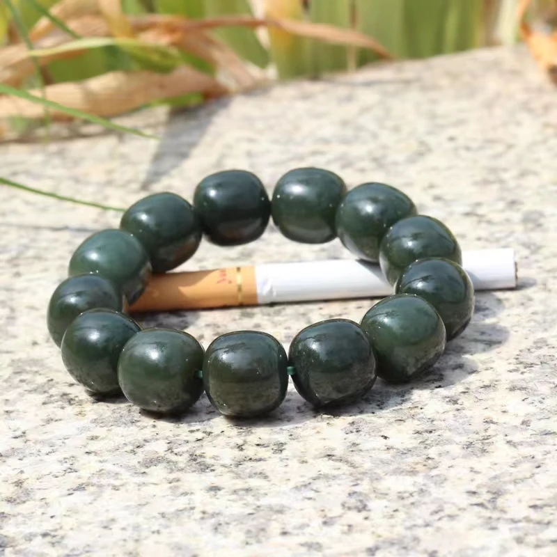 Quality Natural hetian black green jade bracelet bangle beads jadite bracelets jade jewelry bracele Fine Jewelry accessories