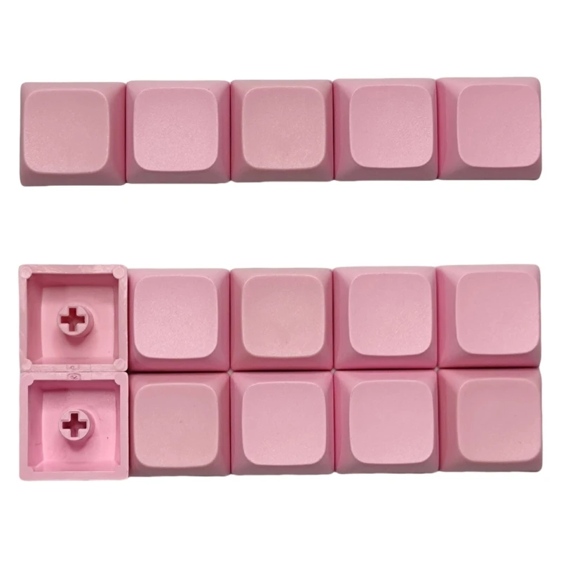 CG Set Of 5/10 PBT 1U Pink Keycaps, Stain Resistant And Fingerprint Proof Enhances Typing For Mechanical Keyboards