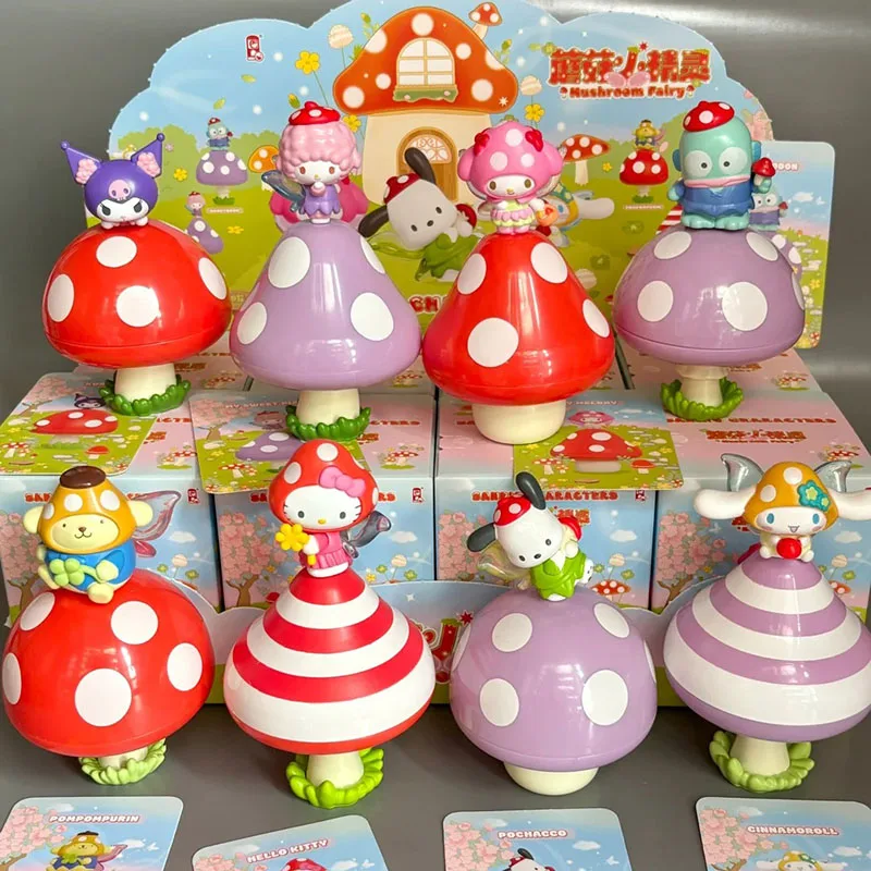 

Sanrio Mushroom Elf Blind Box Hello Kitty Kuromi Big Ear Pudding Pacha Dog Ugly Fish Melody