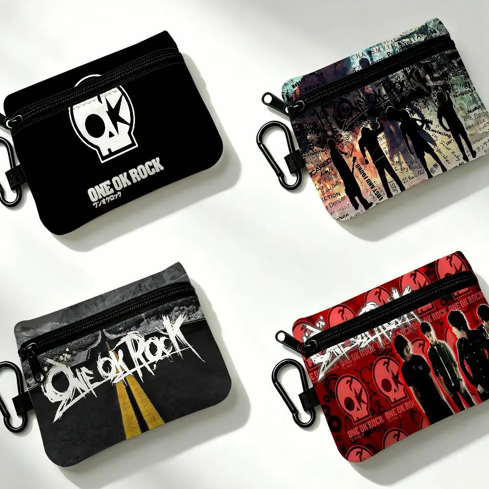 ONE OK ROCK logo Wear-resistant Oxford Cloth Coin Purse Portable Backpack Hanging Card Storage Bag