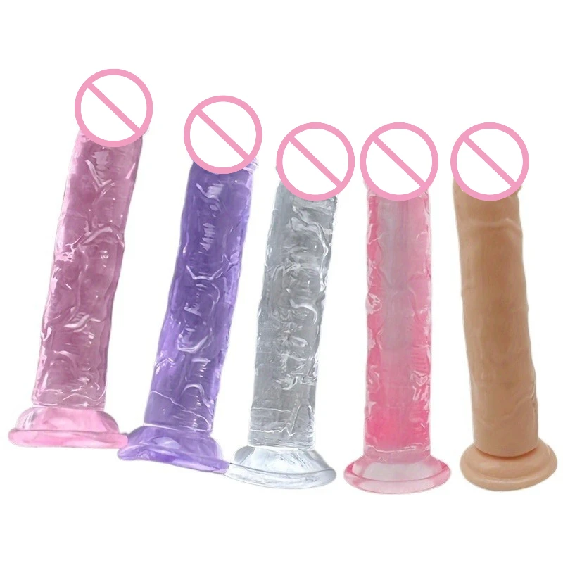 Consoladores juguetes sexuales pene barato suave Mujer Vagina clítoris masturbadores anales pene con ventosa 5 colores Consolador Consolador Gode