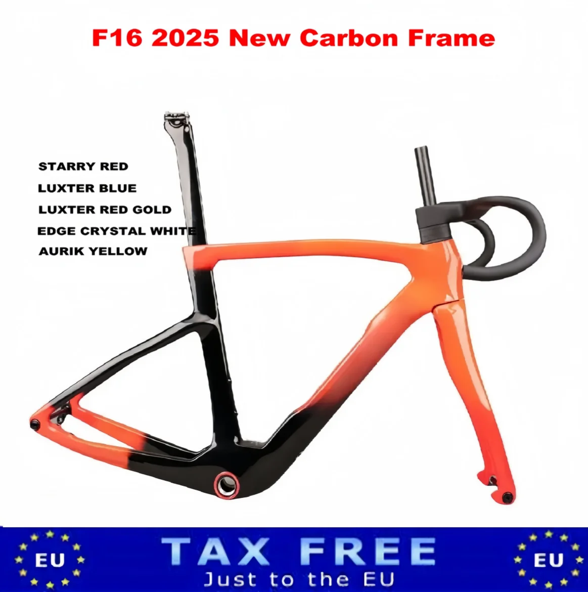 T1100 F Carbon Frames 2025 F16 Road Bike F14 Bicycle Frameset Disc BSA XDB DPD Taiwan STARRY RED 40 Colors