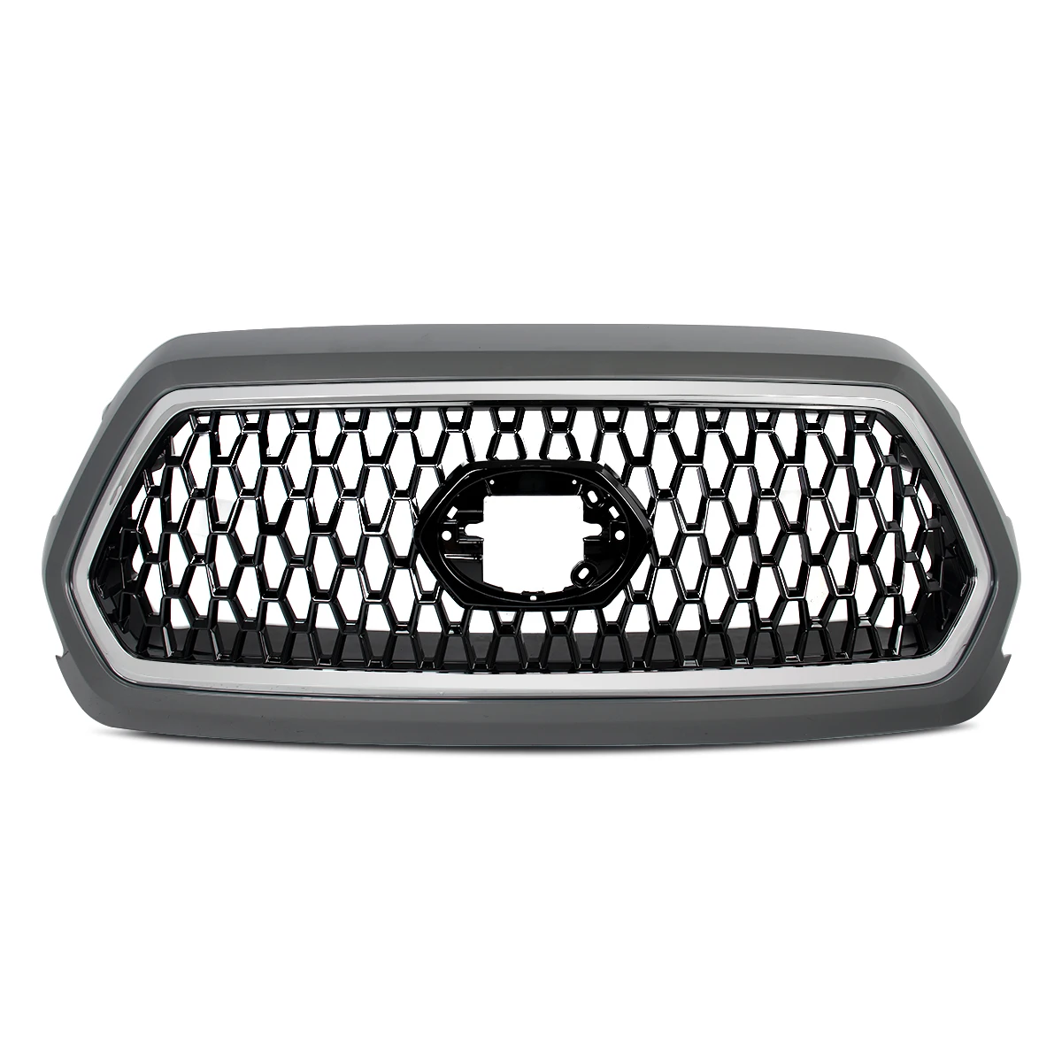 Magickit Front Bumper Grille Upper Grill Replace For 2016-2023 Toyota Tacoma 2019 TRD 1H5 Honeycomb Radiator Grille Cement Grey