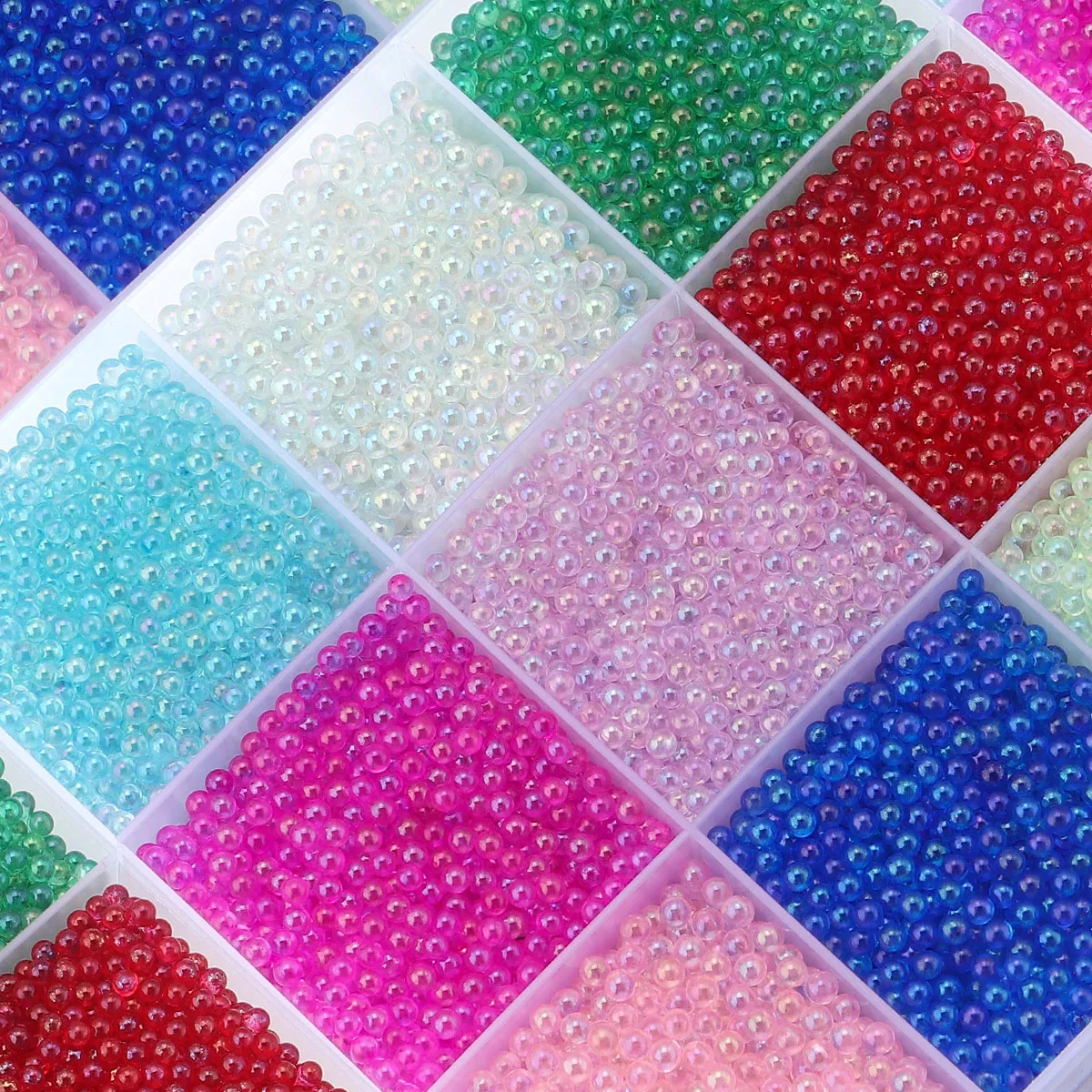 

20g/Bag Colorful Water Bubble Beads Mini Glass No Hole Bead for DIY Jewelry Making Accessories Epoxy Resin Nail Art Crafts