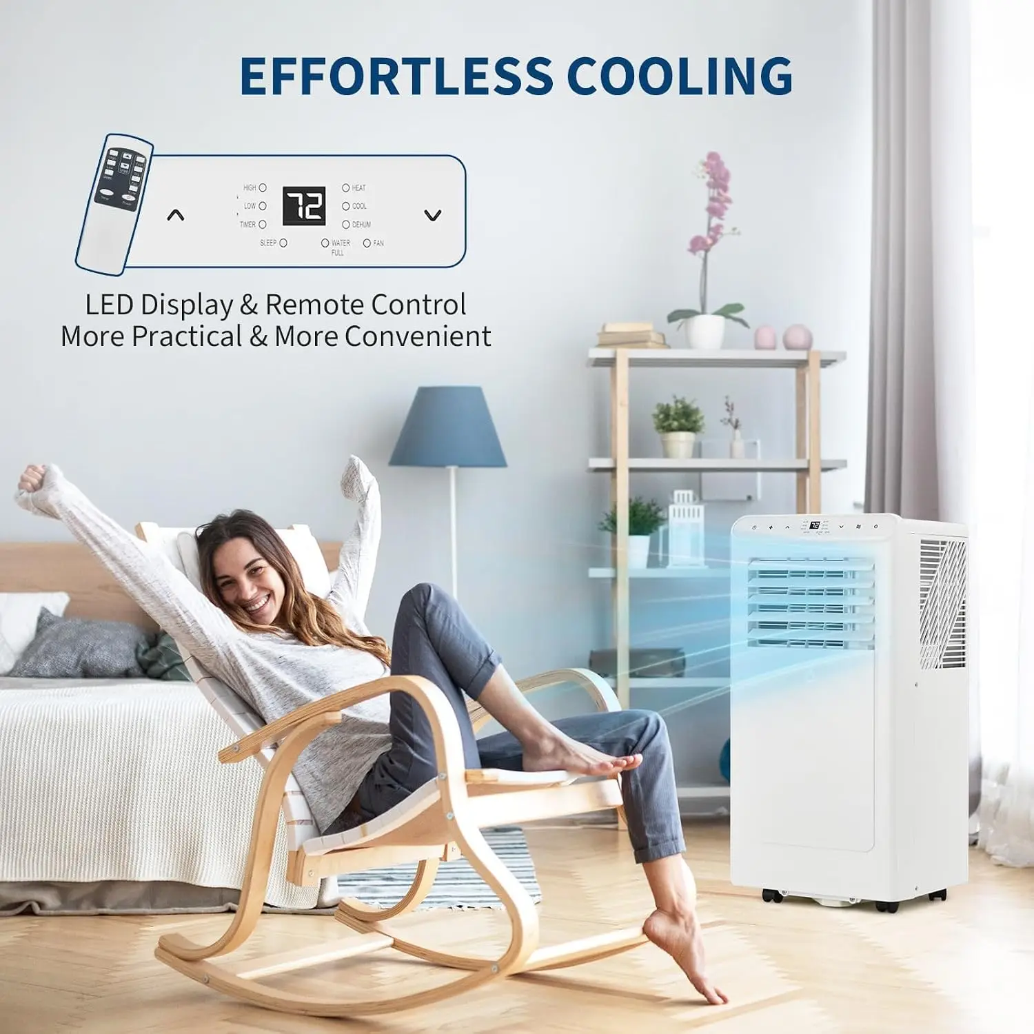 8,000 BTU 3-in-1 Portable Air Conditioner – Cooling, Fan & Dehumidifier Modes, Remote Control, Sleep Mode, Timer, and Full Window Installation Kit – Cools Spaces Up to 350 Sq. Ft. image 4