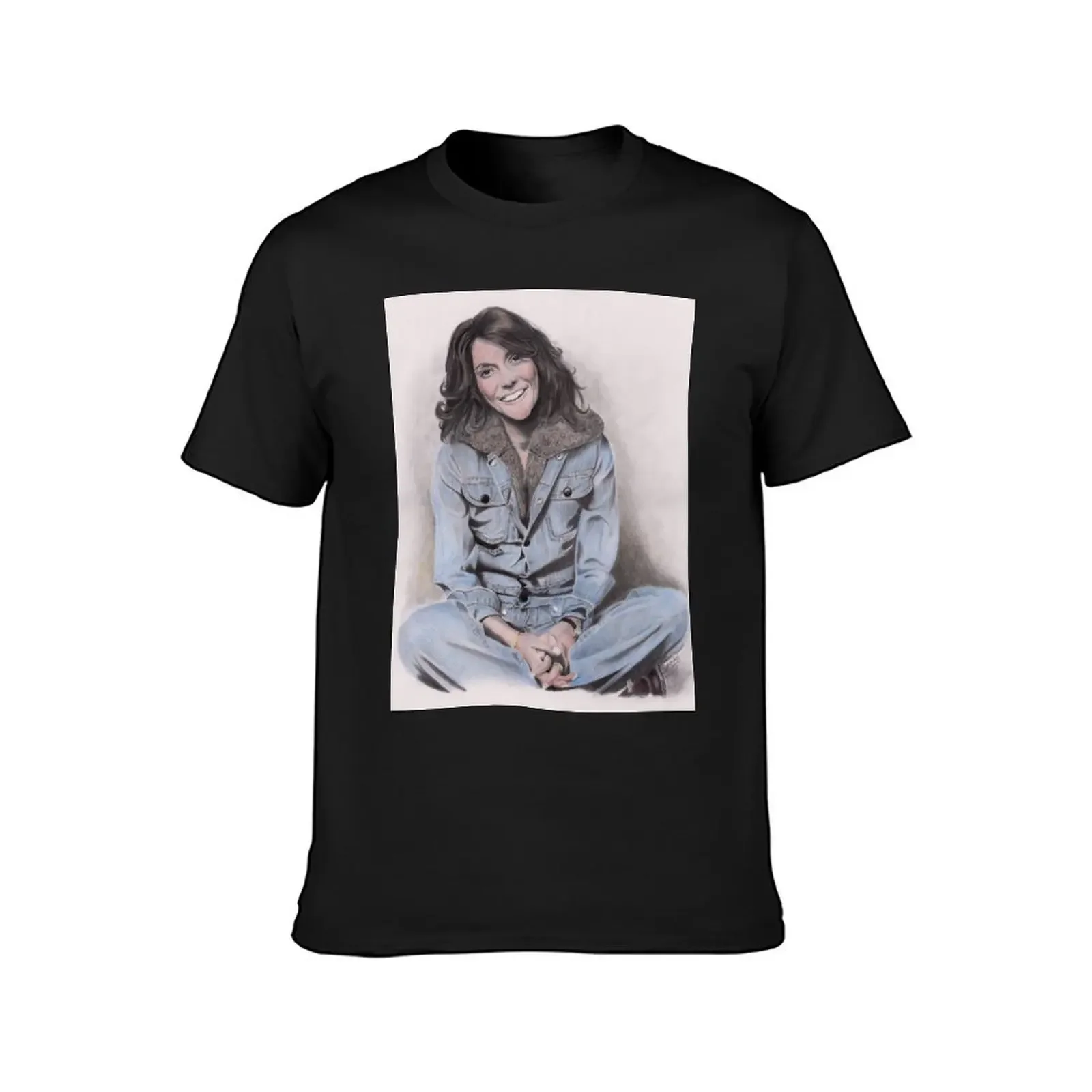 Karen Carpenter Tinted Graphite Drawing T-Shirt summer clothes tees essential t shirt heavyweights T-shirts for men cotton