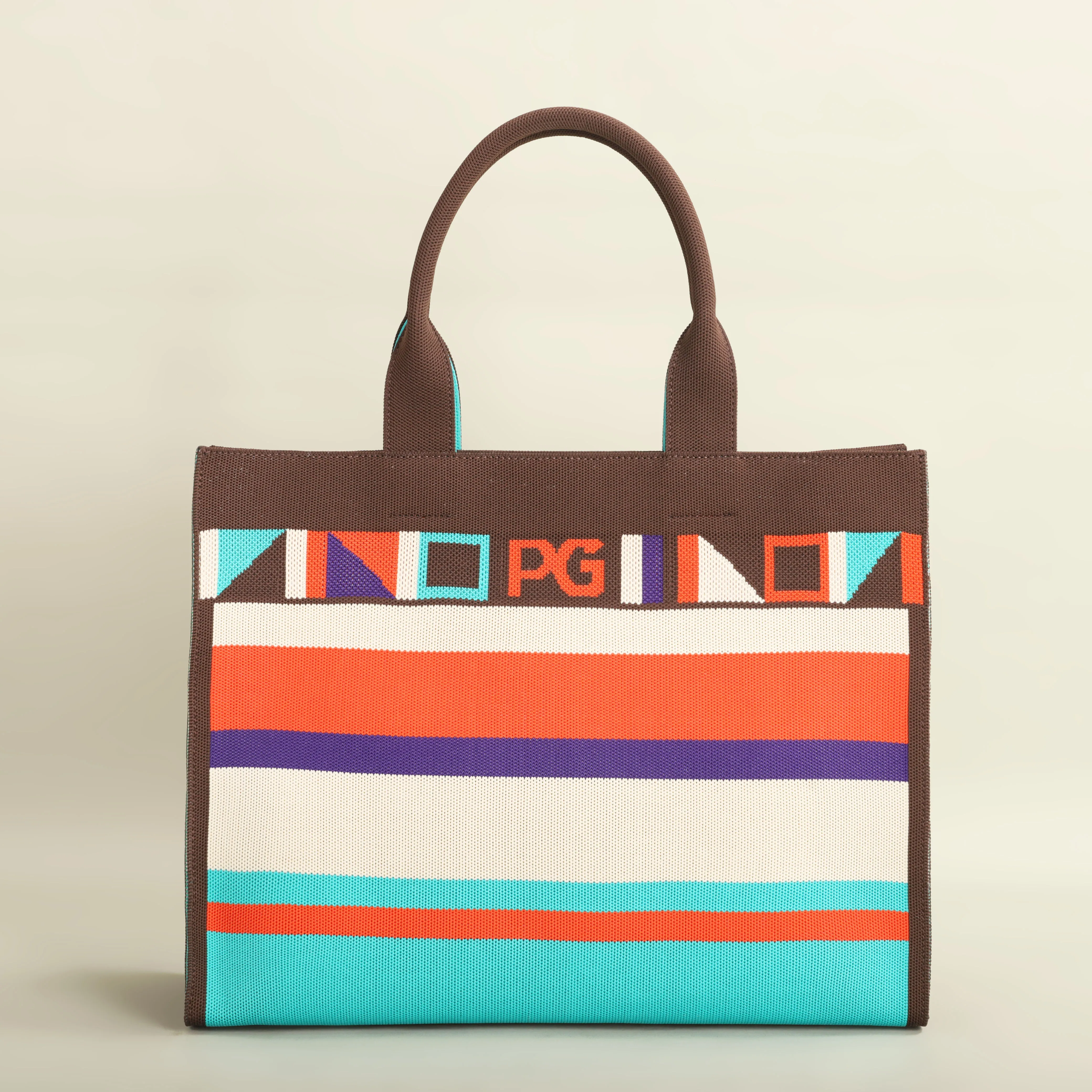 PG PATSY GRAIS unique style design shopping colorful striped handbag fashion shoulder bag