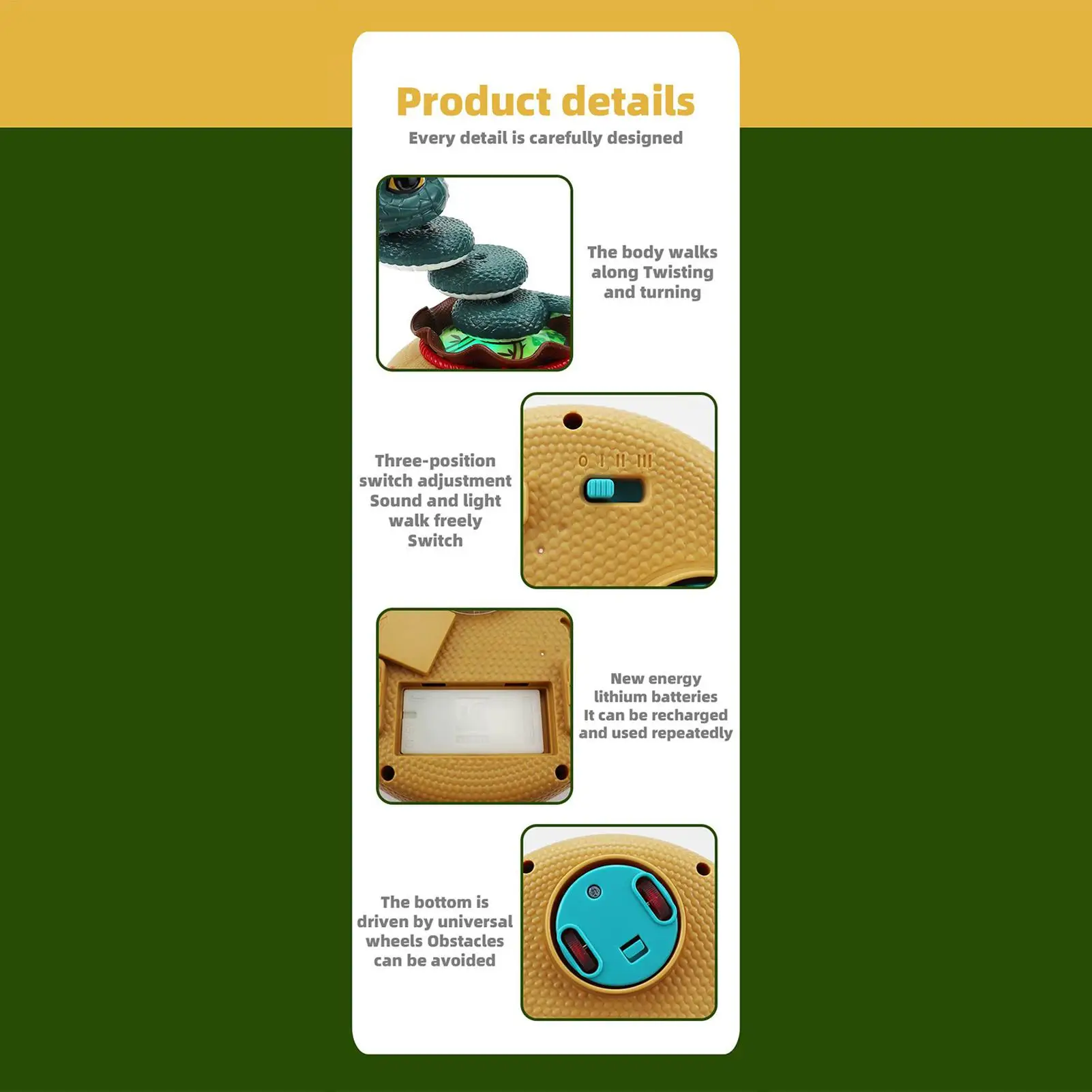 Dancing Toy Obstacle Sensor Toys Interactive Twisting Snake Playing Supplies With Music And Light For Boys Girls Classroom