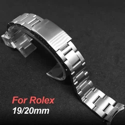 19mm 20mm Stainless Steel Wristband for Rolex Water Ghost Sport Replacement Bracelet for DATEJUST Luxury Curved End Metal Strap