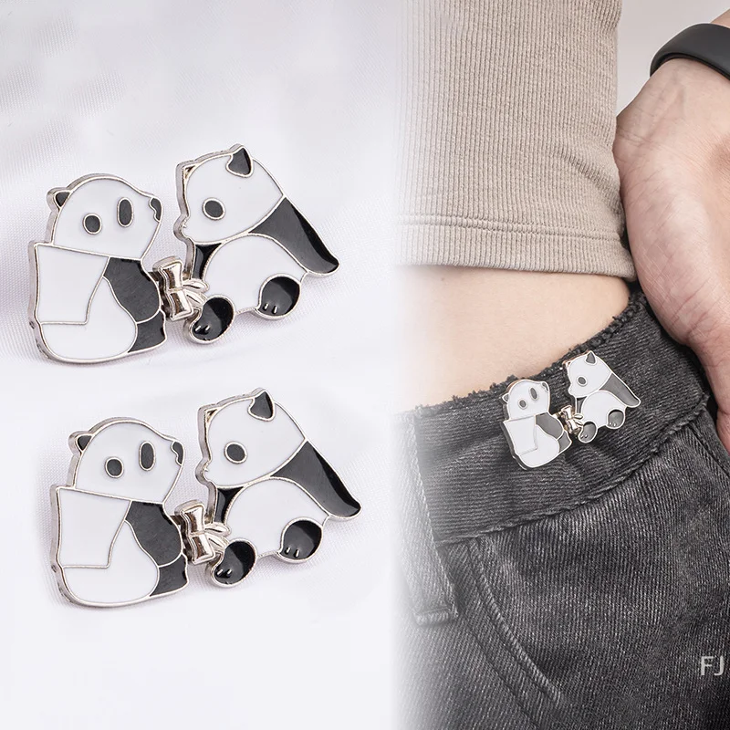 

Очаровательная тематическая пара регулируемой пряжки на талии с изображением панды; Джинсовая съемная пуговица, требует шитья