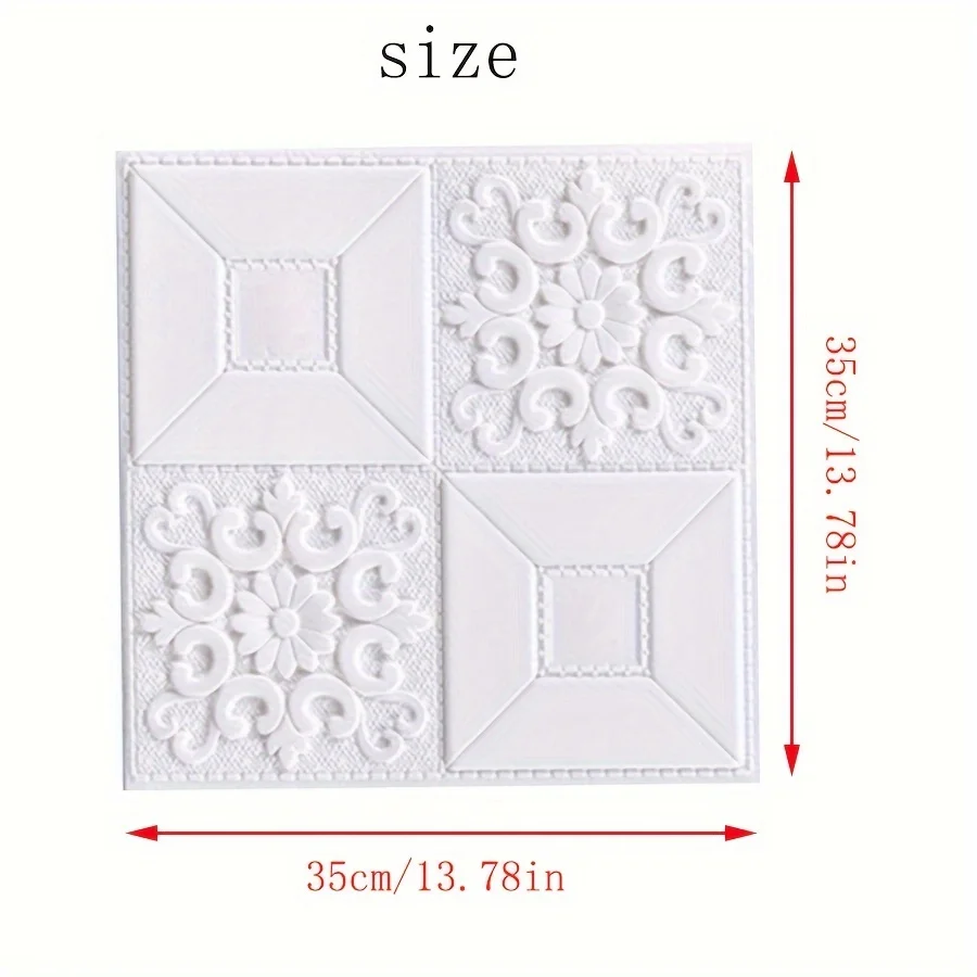 20pcs 3D Carve Flower Self-adhesive Wallpaper Waterproof for Celling Bedroom Bathroom Background Wall Sticker