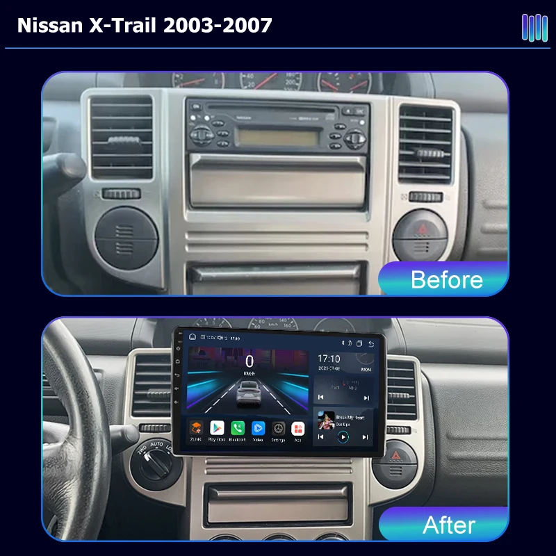 car radio AI VOICE roadivox Android for Nissan X-Trail 2003 2007 stereo GPS Navigation video Multimedia Player tape recorder