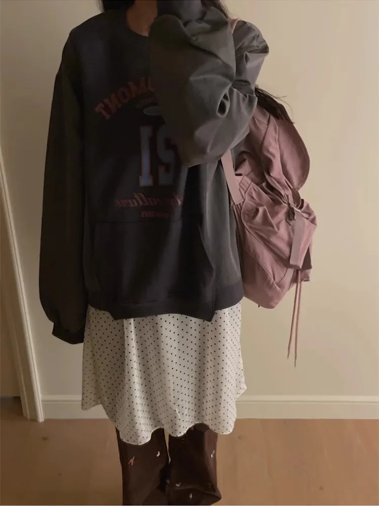 Korobov kore moda basit elbise tatlı Polka Dot Vintage elbiseler kadın Vestidos Para Mujer romantik v yaka Y2k kısa etek