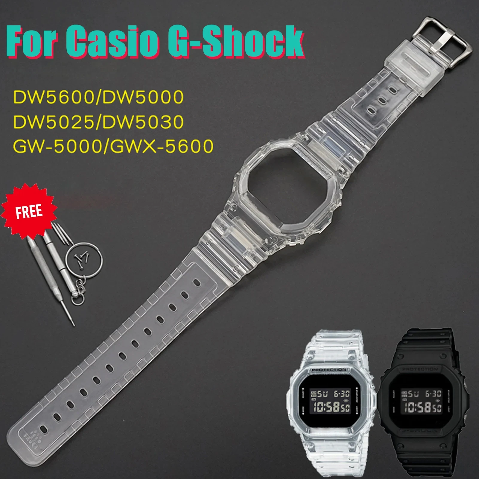 Аксессуары для часов Casio G-SHOCK DW5600 5700 GW5600 5000 5035 ремешок для часов GB5600 DW5025 5030 полимерный Ремешок Чехол Мужской ободок