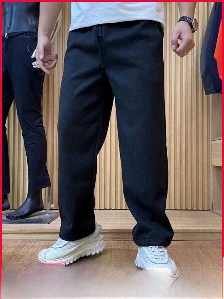 

Men's Comfortable Thiened Warm Elastic Waist Straight Leg Casual Pants Autumn Winter New Sle Faionable Streetwear
