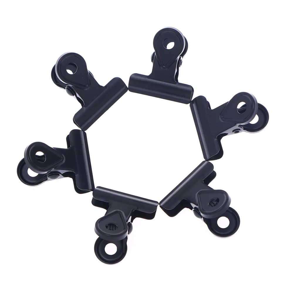 

10 шт. 20-миллиметровых черных металлических зажимов для бумаг с покрытием, для офиса, школы, дома, надежно фиксируют документы, фотографии, карты