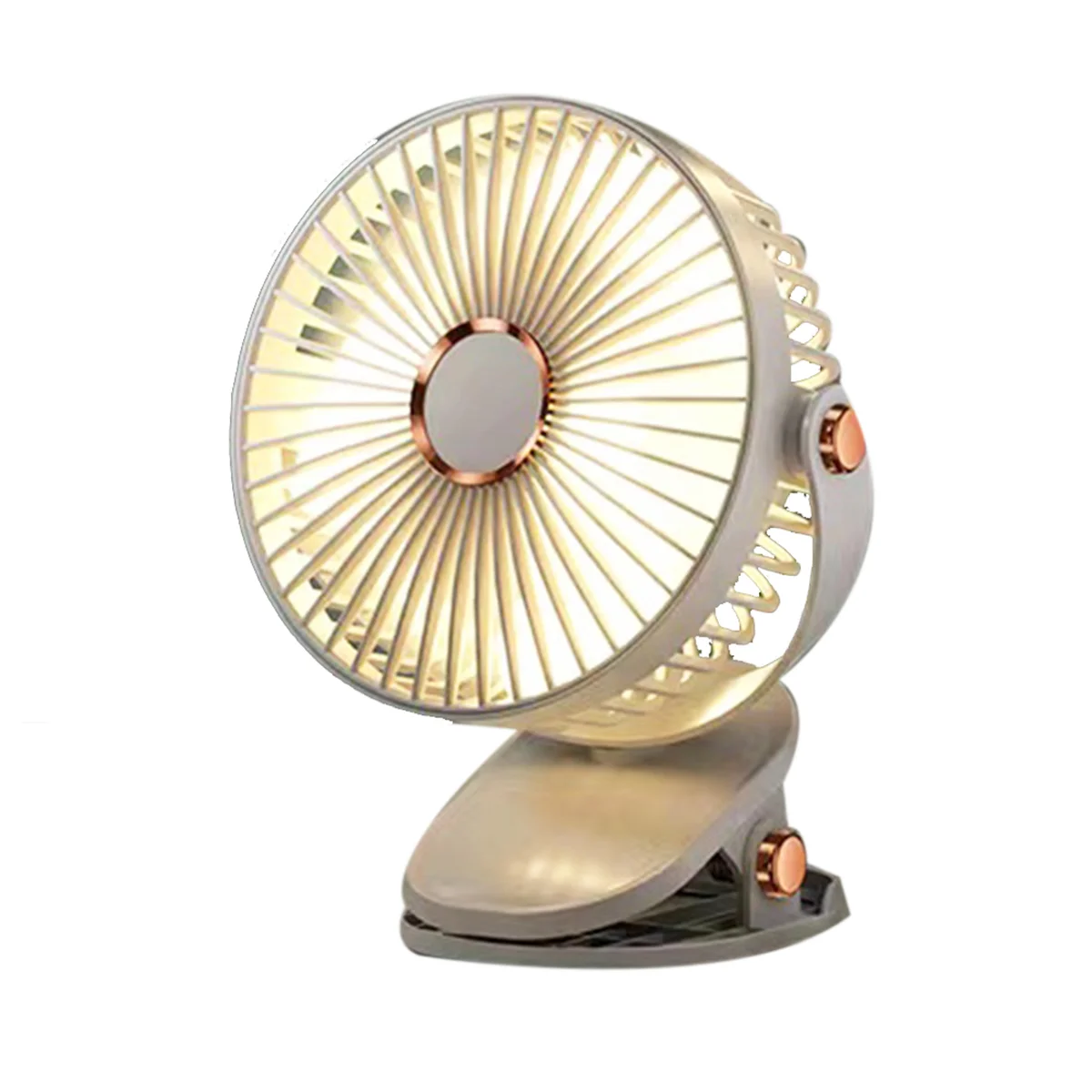 6 Inches Clip Fan 1200mAh USB Rechargeable Strong Wind Power Mini Silent Convenient Desktop Office Fan,White