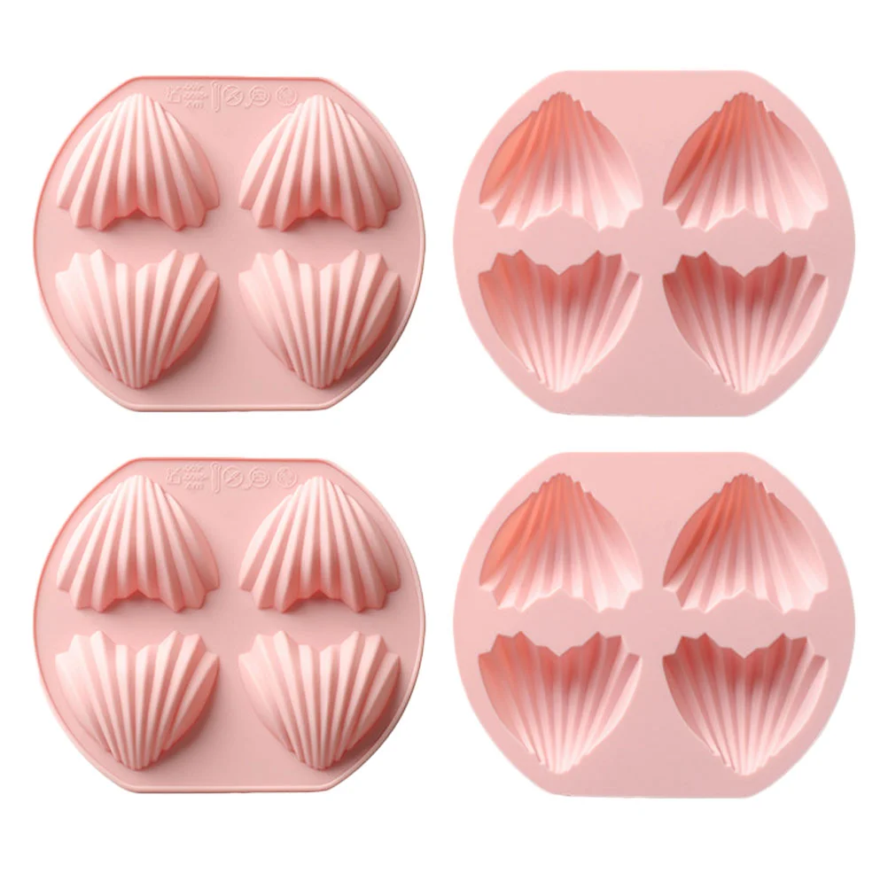 

4 Pcs Love Mold Baking Trays Cake Mould Madeleine Making Biscuit Fondant Biscuits Silica Gel Silicone Cavity