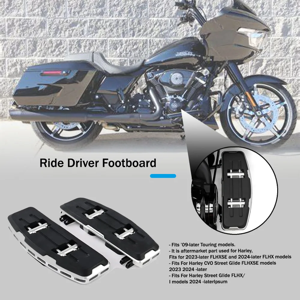 2024NEW Motorcycle Black Silver Switchback For Harley 2024 TOURING Road Glide FLTRX Street Glide FLHX 117 CVO Rider Footboards