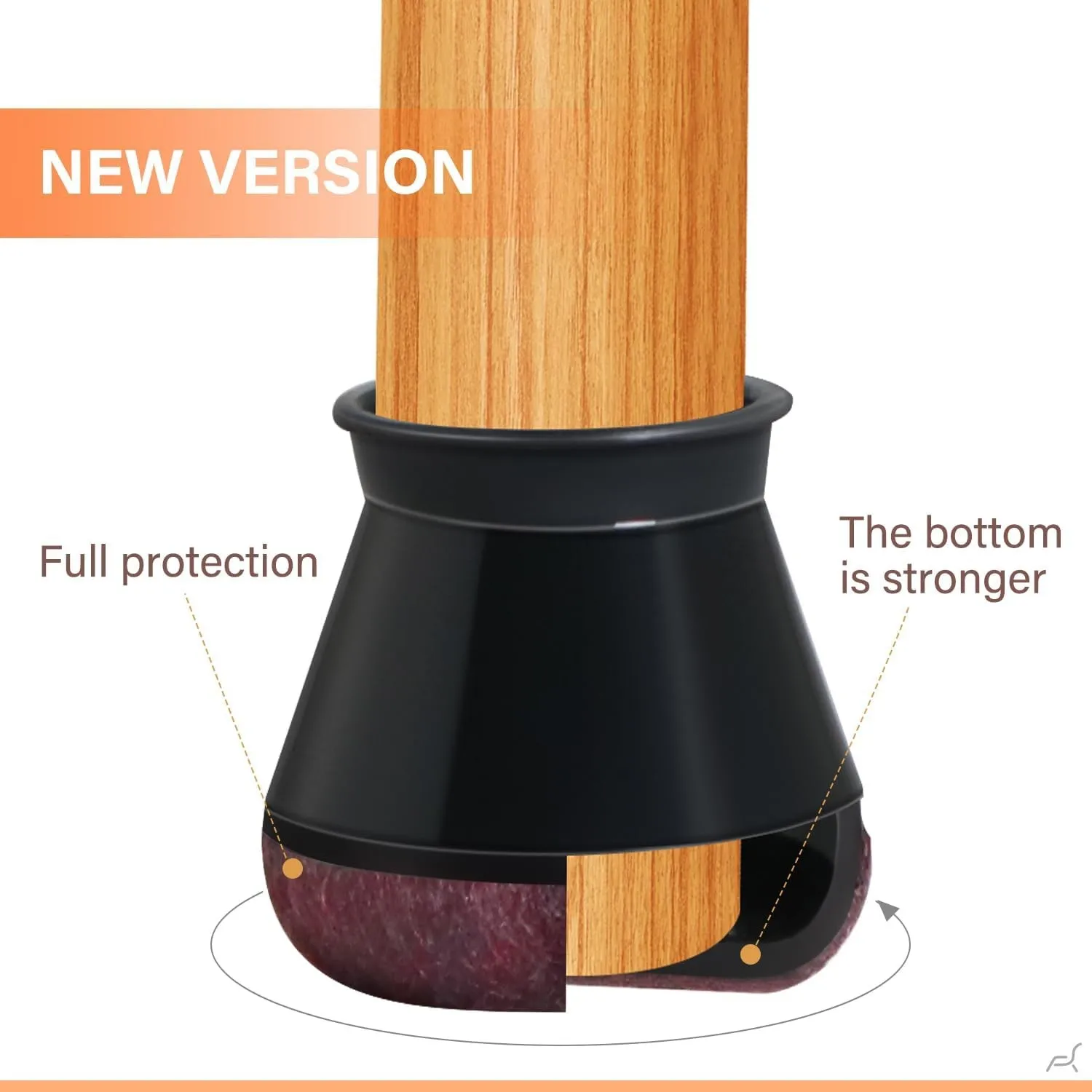 4/24PCS Round Chair Leg Floor Protectors Hardwood Floors Felt Furniture Pads Silicone Caps Anti-Scratch Noise Reduction