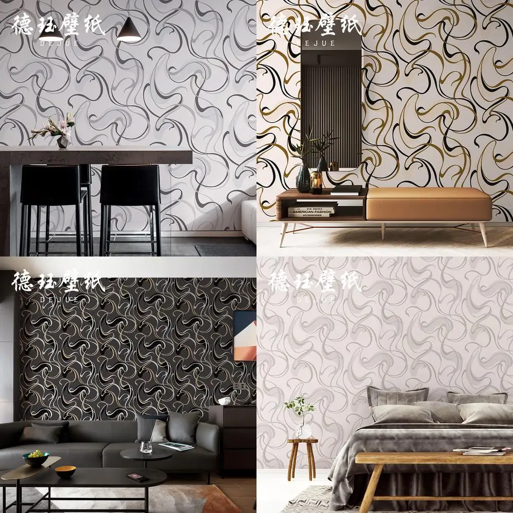 

Modern Minimalist Abstract Irregular Wave Pattern Wallpaper Nordic Bedroom Living Room TV Background Wall Wallpaper Sophisticate
