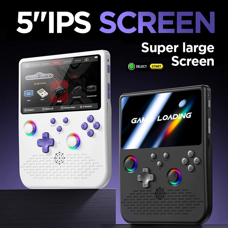 Spielen Sie Jederzeit und Überall H5 Tragbare Retro-Spielkonsole Handheld-Spielgerät 5 Zoll IPS-Bildschirm 64GB 128GB 14000+ Spiele