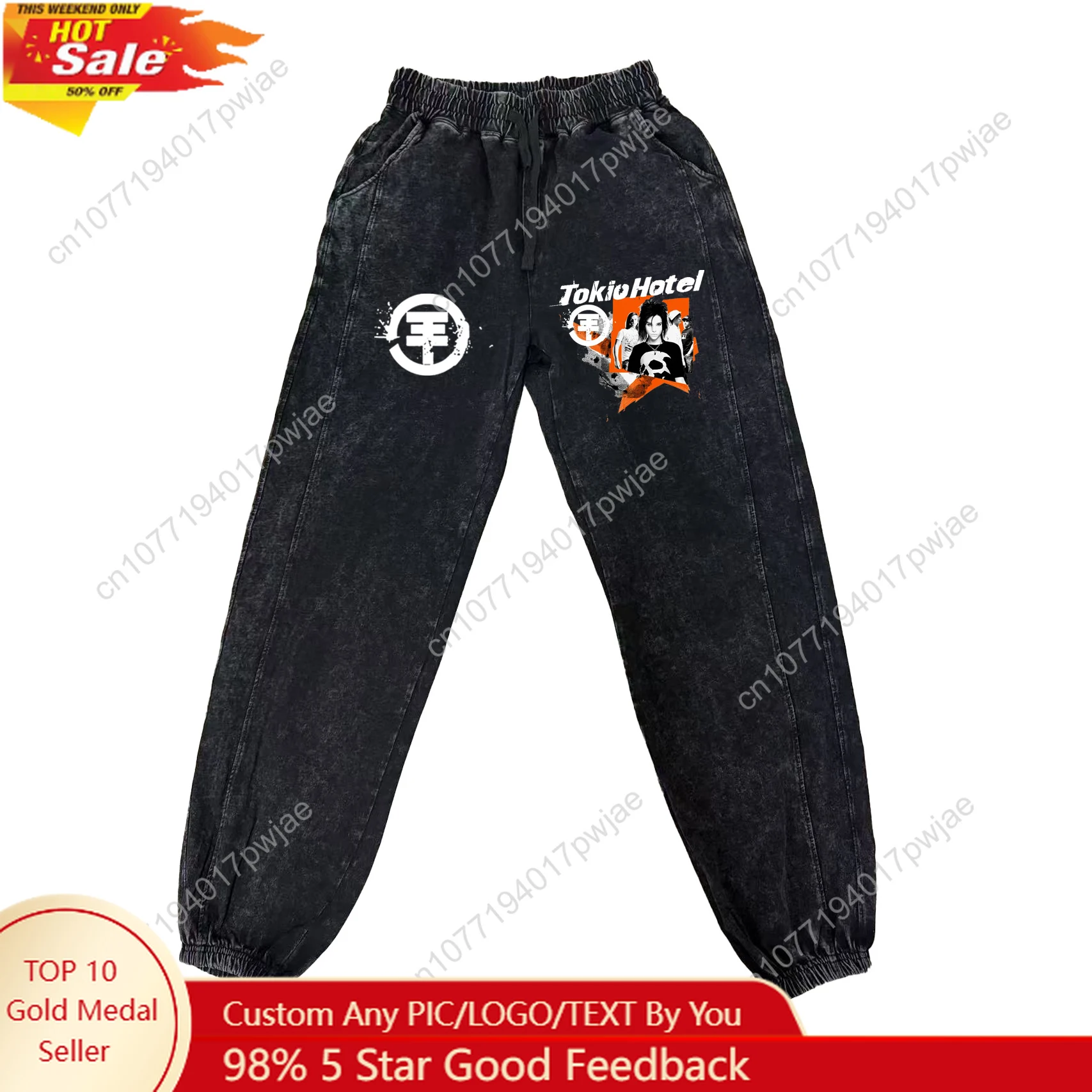 

Tokio Hotel Rock Band Pants Man Woman Teenager Retro Vintage Trousers Cotton Elastic Sweatpant Custom Made Pant With Pocket
