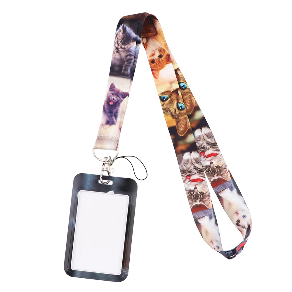 YQ968 Cartoon Animals Cats Panda Lanyard Sloth Neck Straps Card Holders Lasso Lariat Phone Straps Credit Badge Holder Keychains