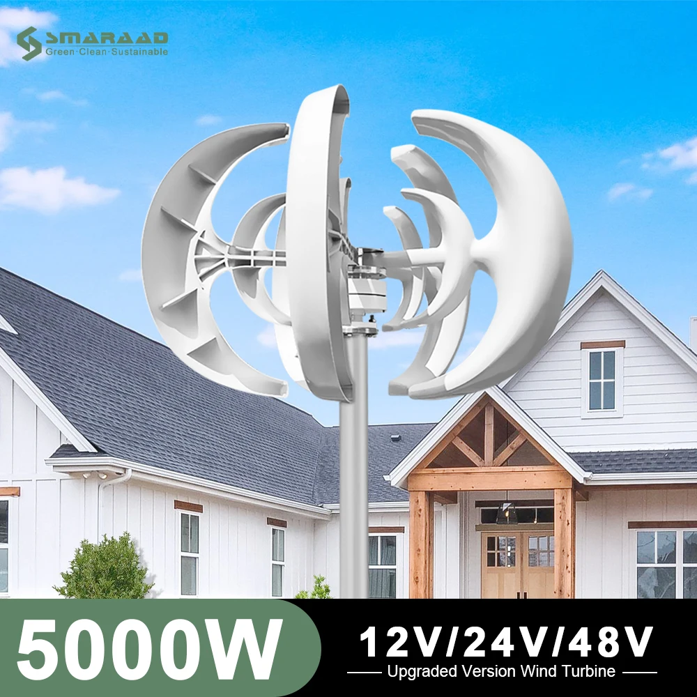 

Poland Quickly Delivers 5000W 24V 48V Vertical Wind Turbines With a Daily 6kwh Solar Cell System