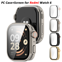 PC Case+Glass for Xiaomi Redmi Watch 6 Screen Protector Change To Ultra Anti-scratch Bumper Protective Cover for Redmi Watch 6