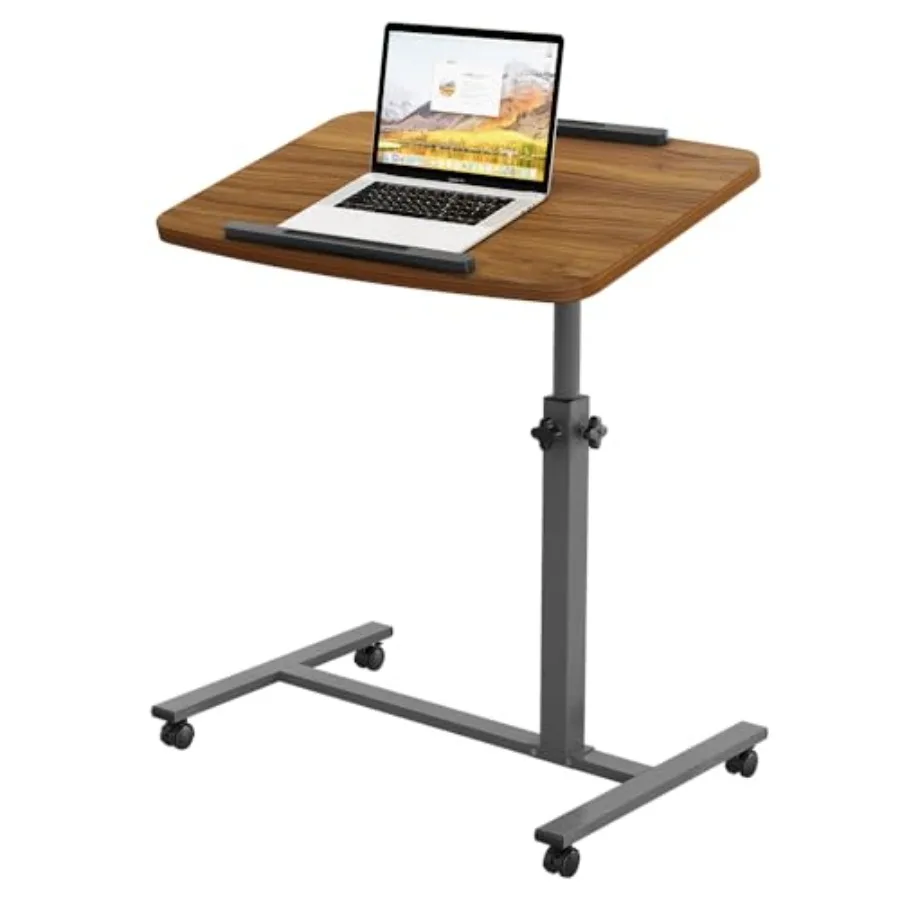 

Laptop Lap Desk for Home Office Use, Aluminum Alloy, Black, Adjustable Height 360 Swivel Casters with Built-in Mouse Pad