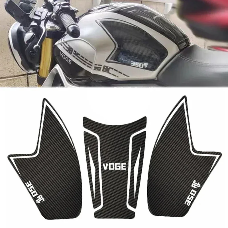 350AC Motorcycle 3D Carbon Fiber Anti Slip Fuel Tank Pad Protector Side Knee Grip Sticker Pads For Loncin Voge 350AC 350 AC