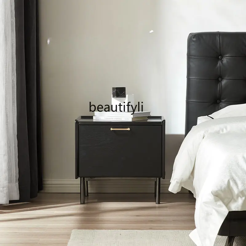 

Italian Minimalist Design Bedside Table Multifunctional Master Bedroom Bedside Locker