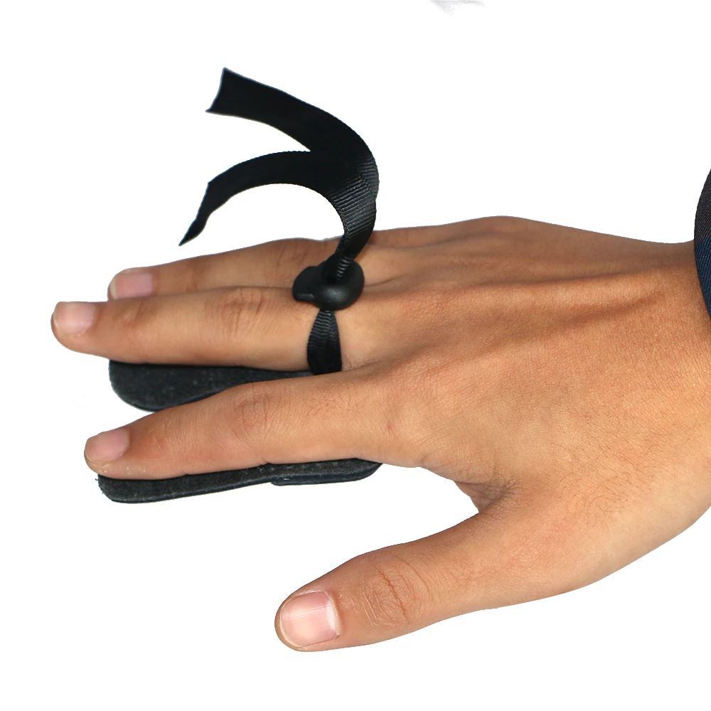 Black Professional Archery Finger Protector Glove Leather Finger Guard for Right Hand Bow Arrow Shooting