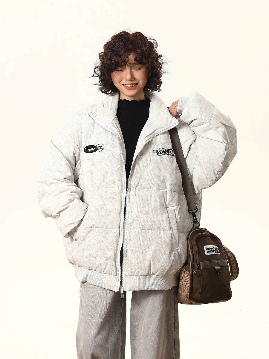 Distressed Grunge Rollkragen Feder Daunenmäntel Goth Trenchjacken für Frauen Mädchen Acamedia Streetwear Winter Herbst Oberbekleidung