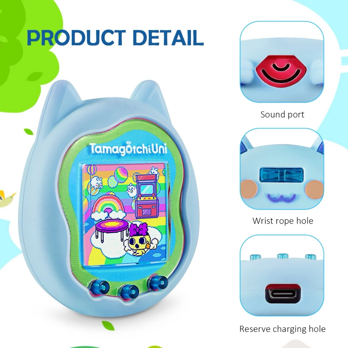 

Kawaii Tamagotchi Uni Cat Silicone Protective Case Pet Silicone Protective Shell Tamagotchi Uni