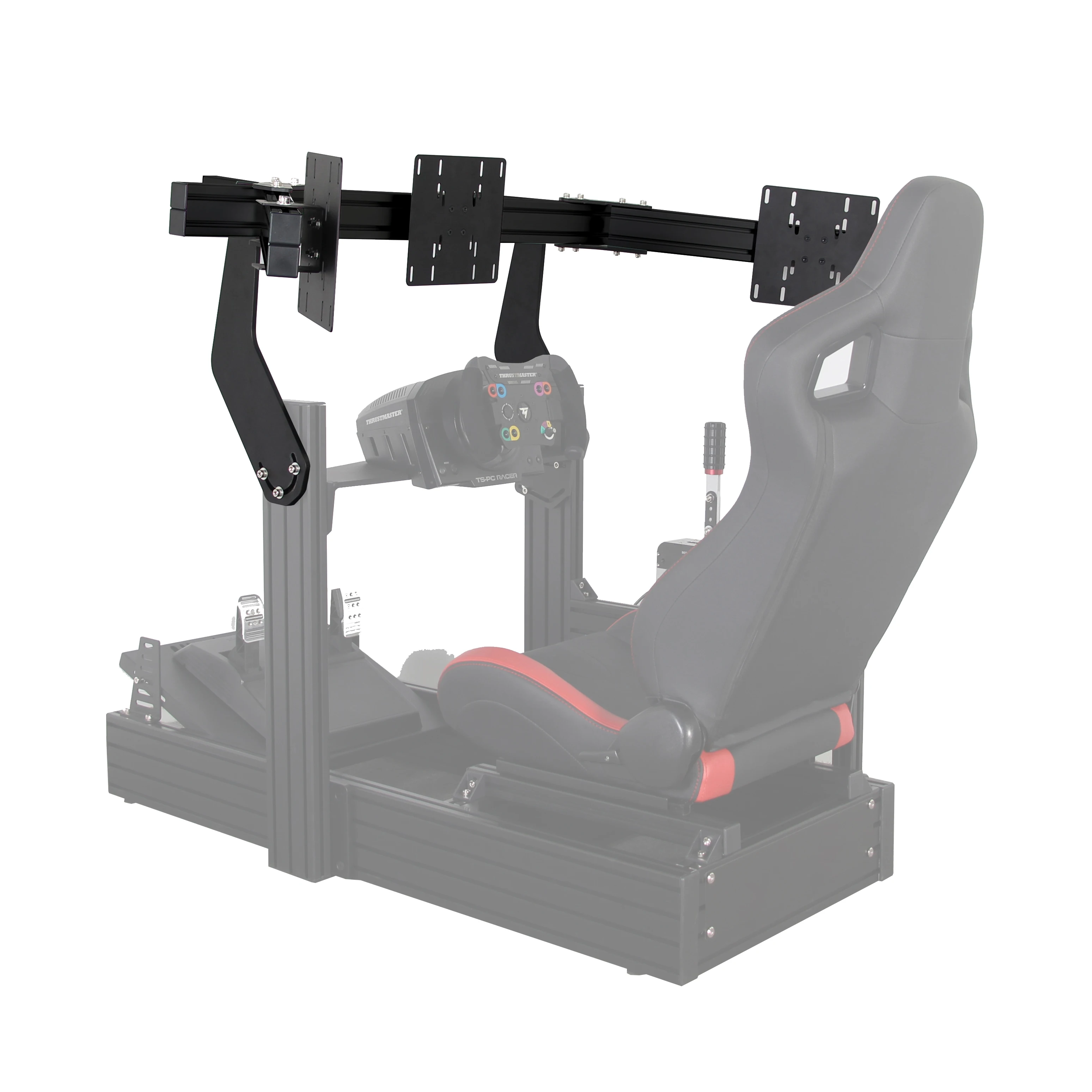 

Black Cockpit Mounted Monitor Stand Mount Gaming Racing Simulator Cockpit Triple 3 Monitor Stand Bracket