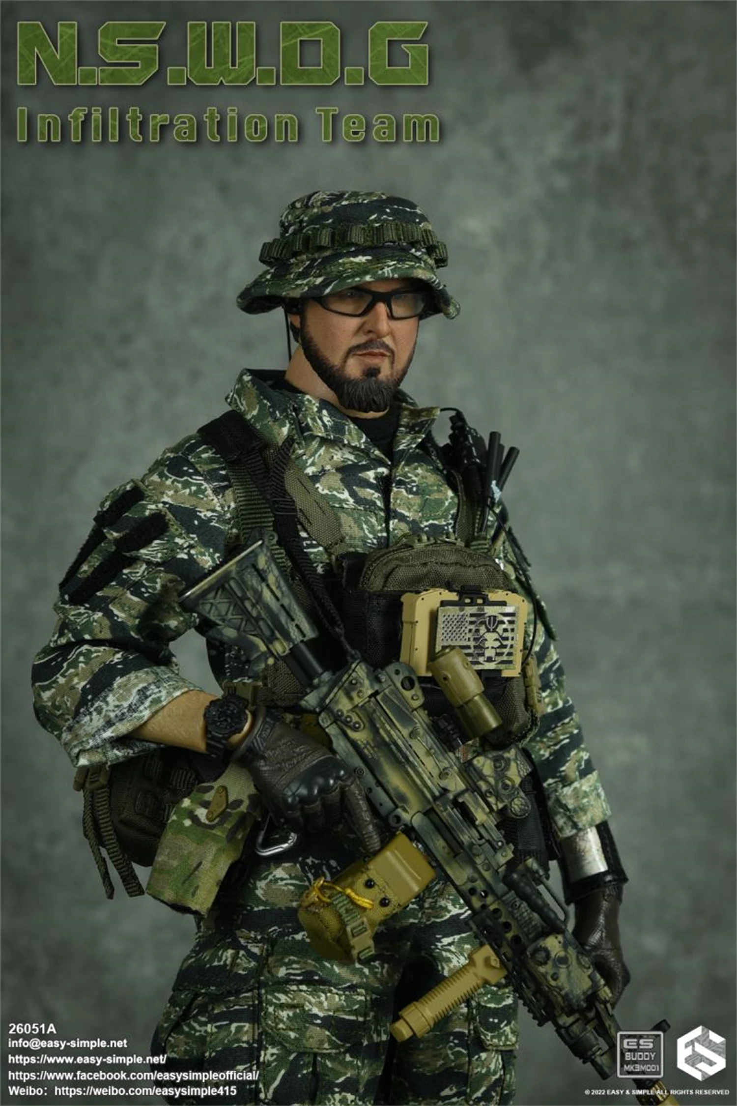 Easy&Simple 1/6 N.S.W.D.G Infiltration 26051A Team Soldier 12inches Action Figure Military Doll Model Toys Collection