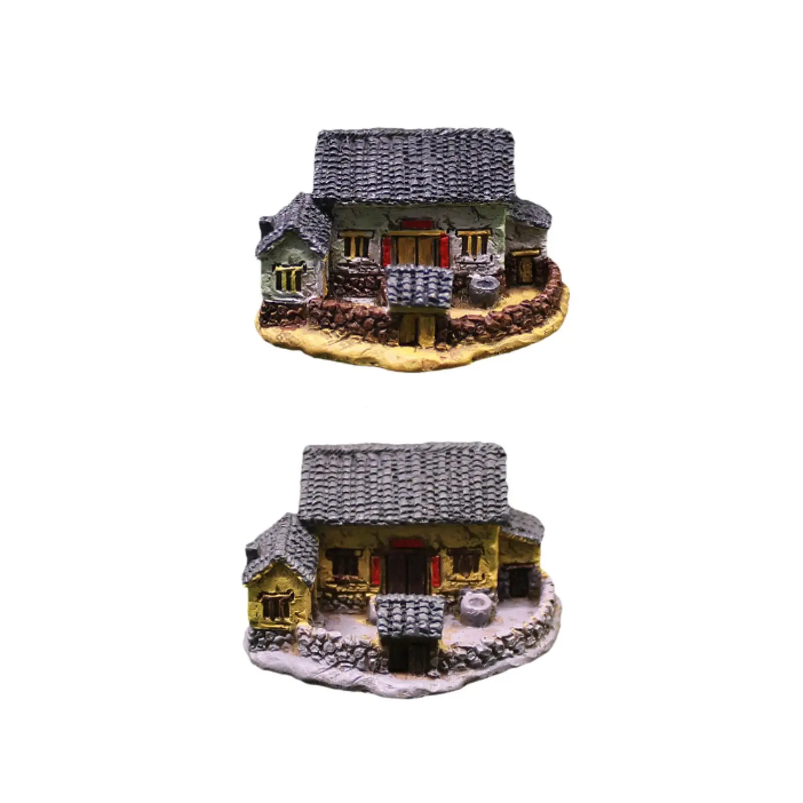 Micro Village House House Decoration Photo Prop Tiny House Decor Simulated Thatched House for Garden Home Porch Balcony Outdoor