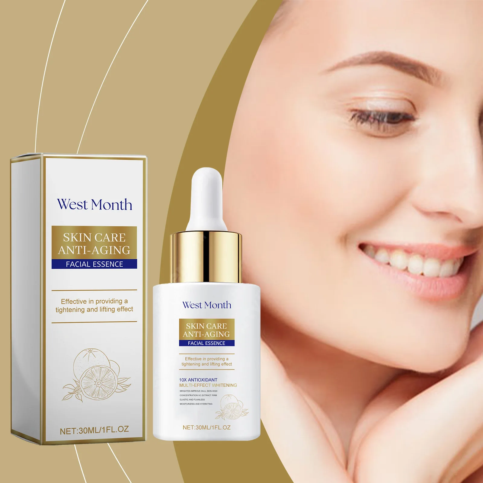 

West & Month Facial Serum Vitamin C Brightening Moisturizing Rejuvenating Firming Lift Skin Serum Fades Fine Lines and Wrinkles