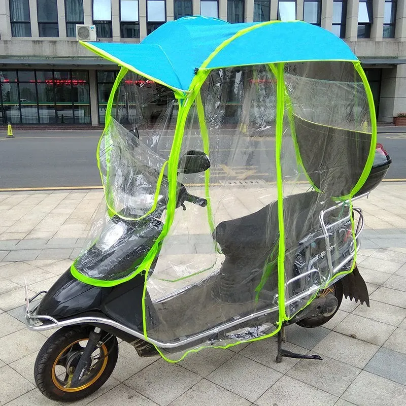 Paraguas transparente con batería para lluvia de coche, refugio para lluvia, toldo para lluvia, carpa, paraguas, cobertizo, refugio para lluvia, dosel de almacenamiento para motocicleta