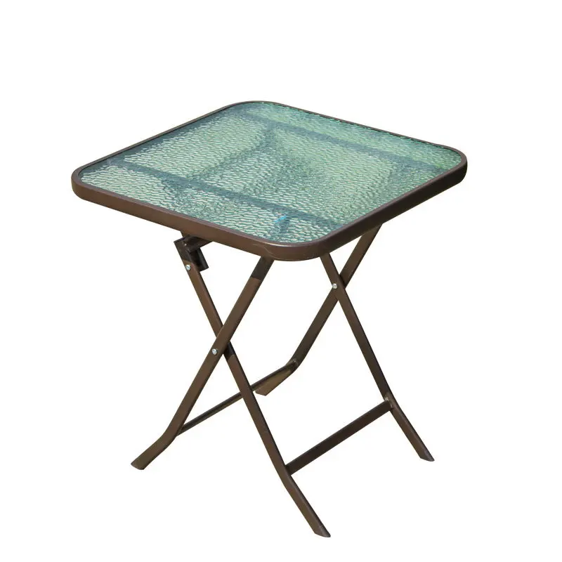 

Hot-selling outdoor rainproof tempered glass balcony dining table commercial small coffee table iron leisure set