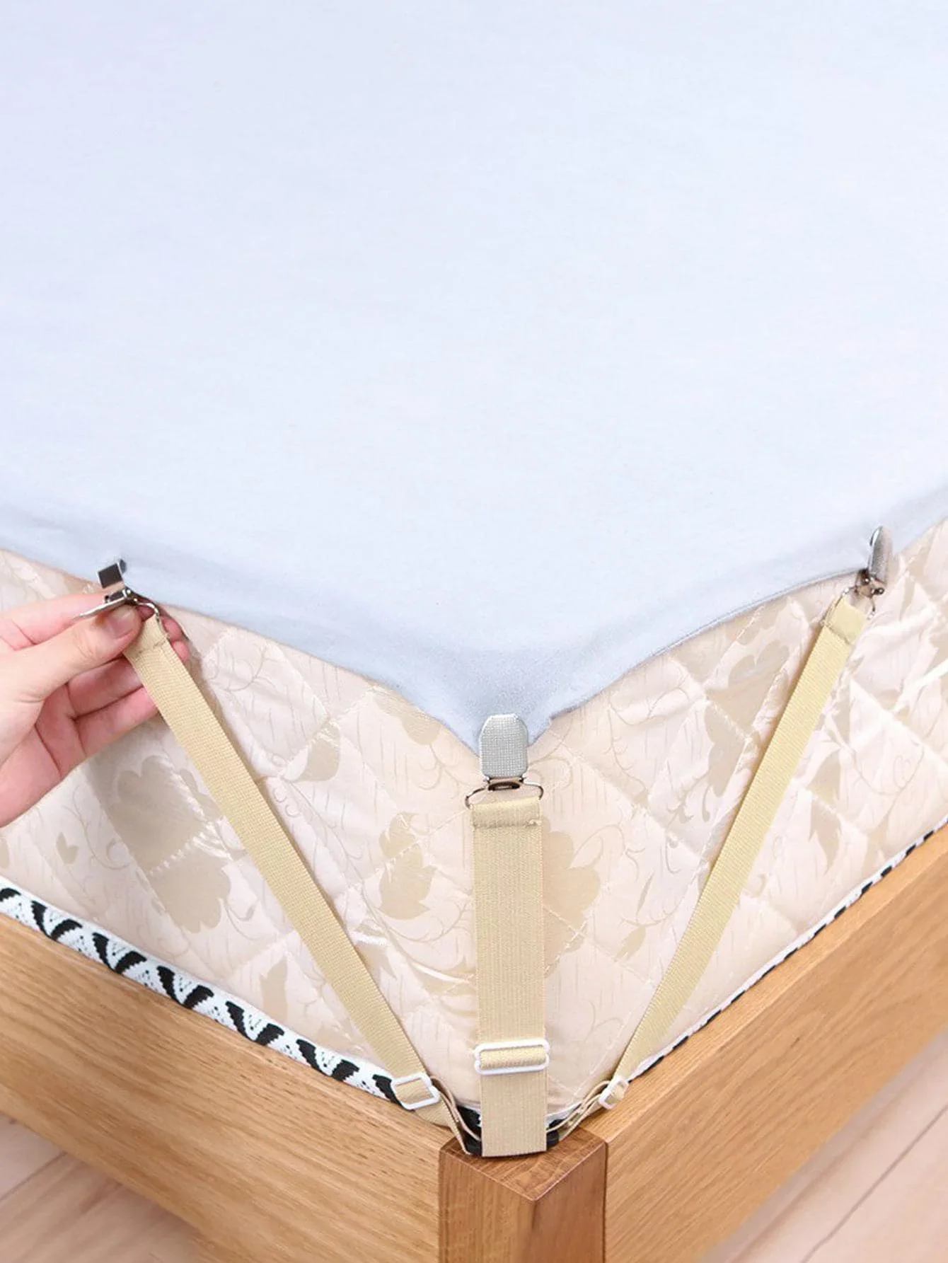 4 Pcs Triangle Bed Sheet Holders Fitted Sheet Clips Adjustable Sheet Suspenders Mattress Gripper Clips  Bed Mattress Cover