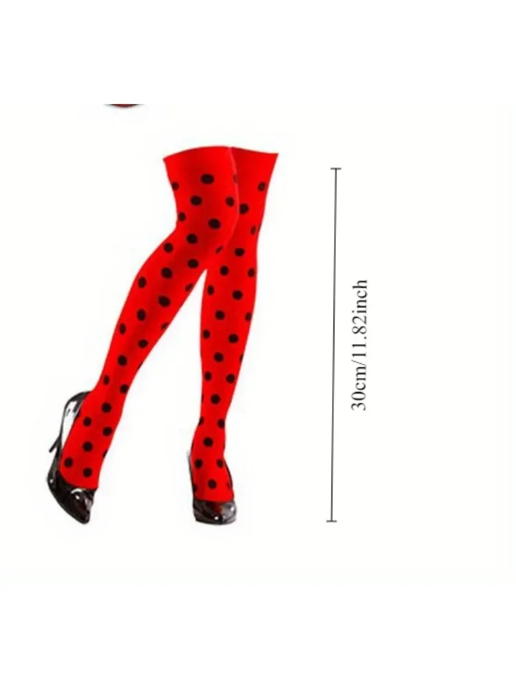 A Ladybug kit includes a ladybug costume with a headband with ladybug wings and a mask for Halloween costume cosplay