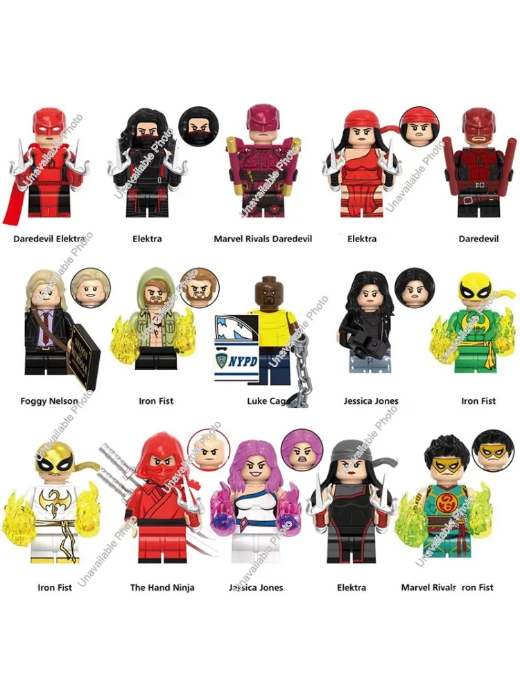Hot Toys Marvel Rivals Iron Fist Elektra Bullseye The Hand Ninja Daredevil Elektra Jessica Jones Foggy Nelson Brick Kid Gift Toy - afbeelding 2