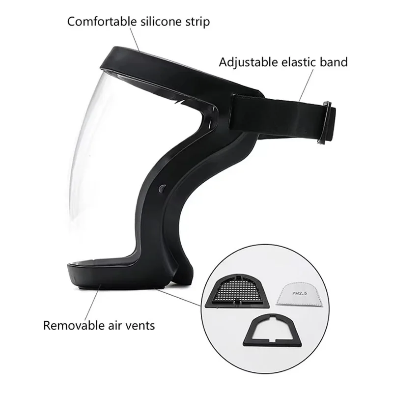 Filtres de remplacement PM2.5 pour protection transparente, masque facial intégral, coupe-vent, Anti-poussière, lunettes de sécurité